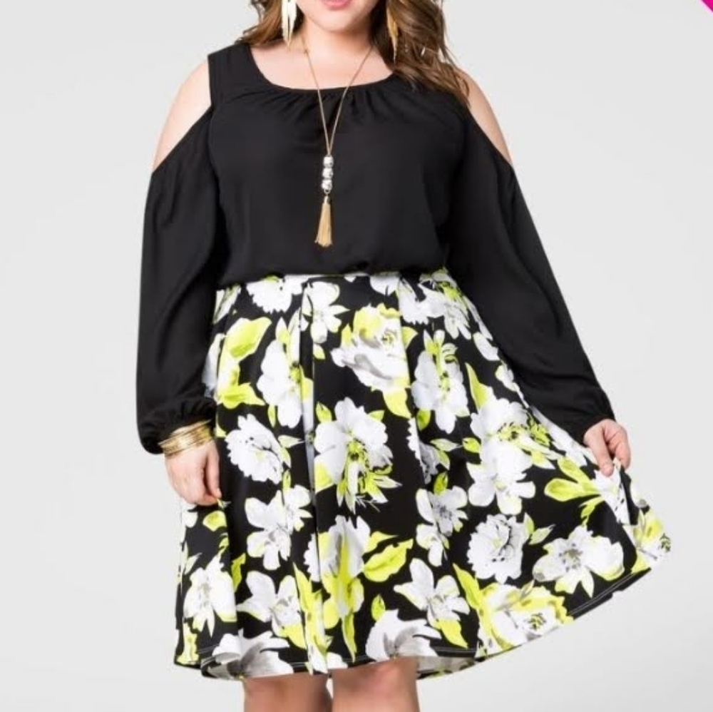 Floral Box Pleat Skirt